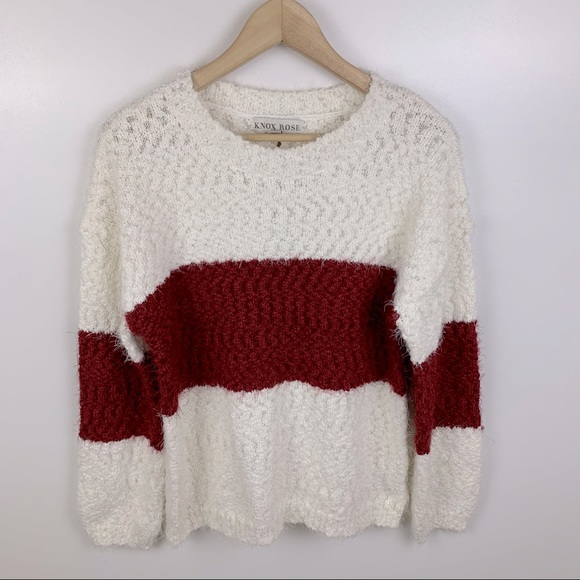 Knox Rose Crewneck Colorblock Pullover Sweater S